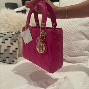 lady DIOR lambskin in pink purse